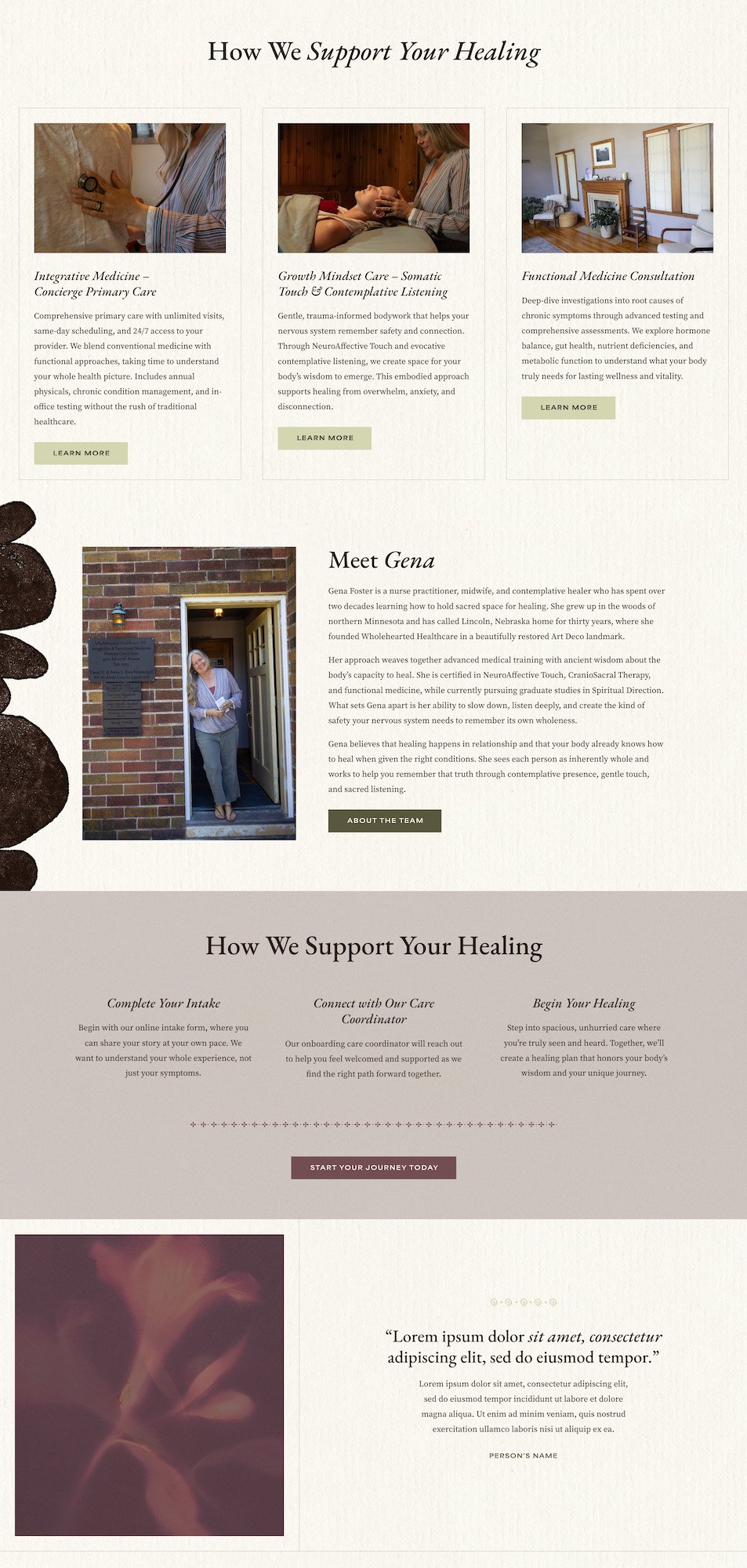Wholehearted Healthcare website homepage case study by ARTILLERY