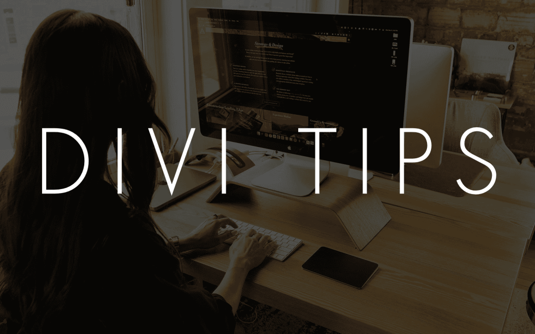 Divi Tips blog featured image, a person working at a computer